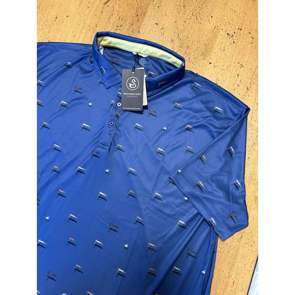 New With Tags- 3XL Swannies Golf Pier Polo Navy - NWT Performance